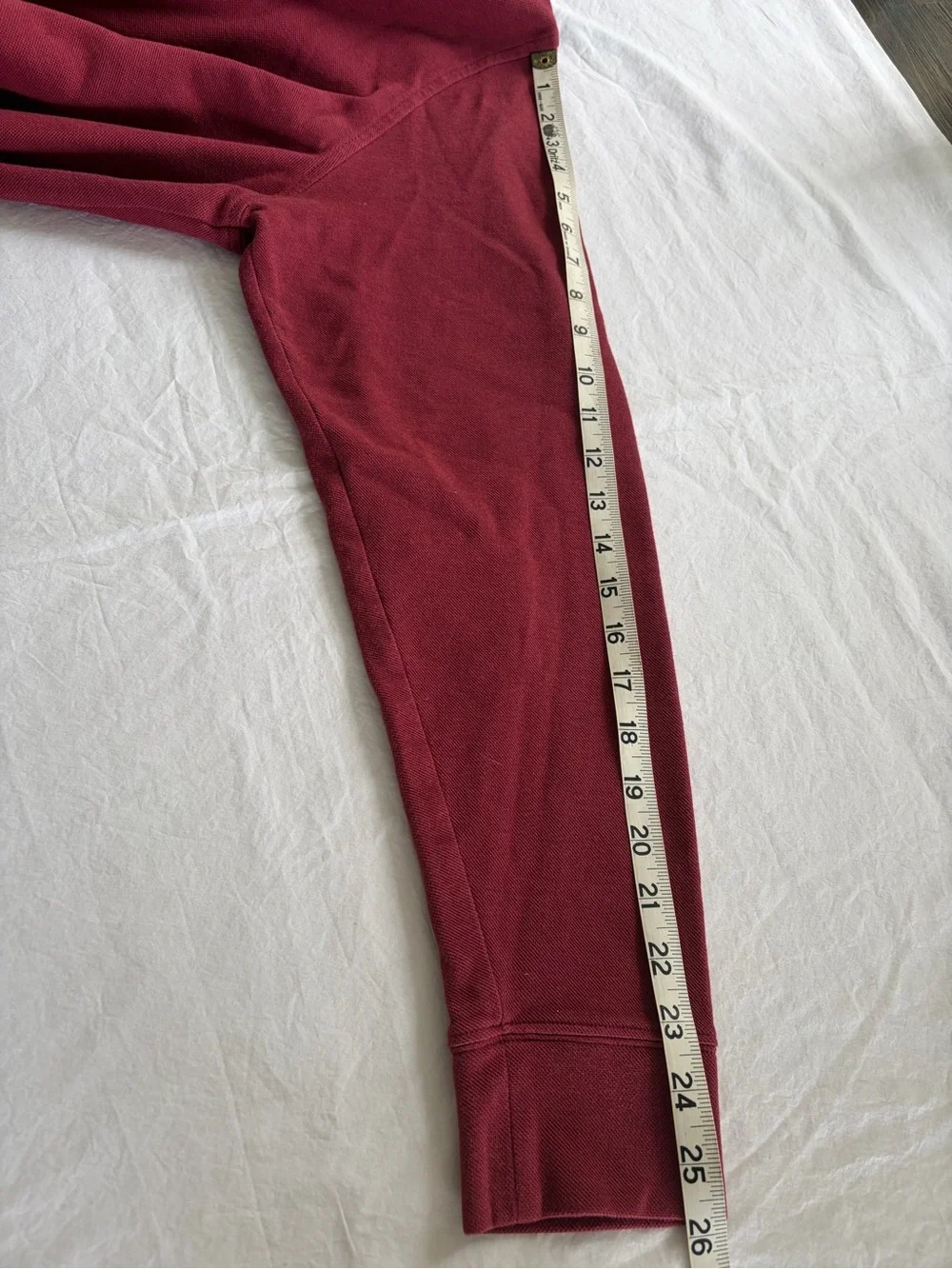 L.L. Bean Katahdin Logo Quarter Zip Pullover Large Reg Red Pique Traditional Fit